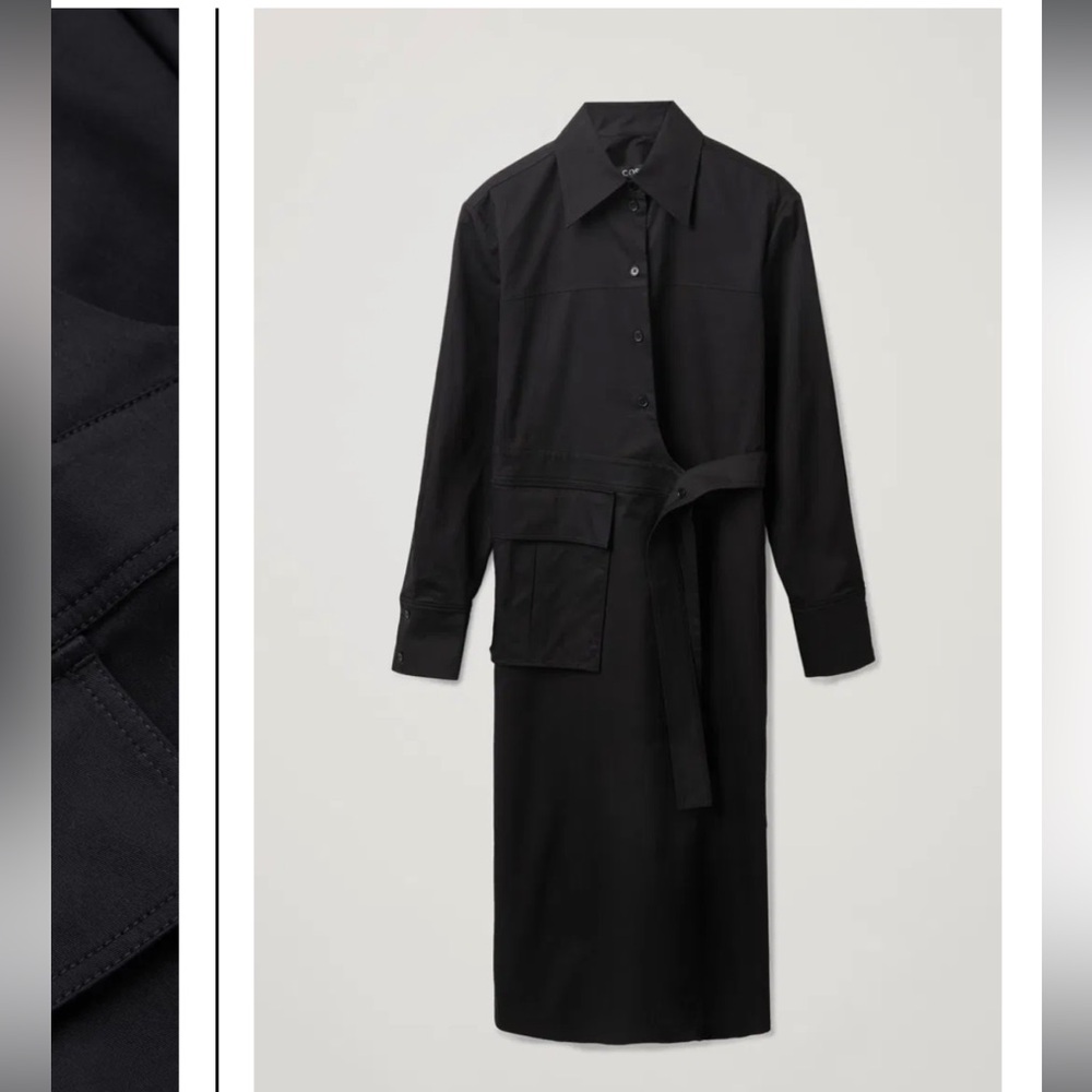COS black belted shirt dress